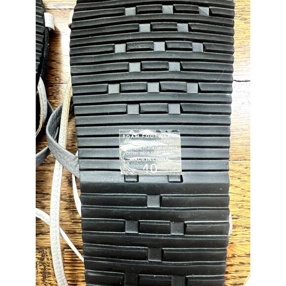 NWOT ROAM Lace Up Strappy Sandals Black Women's Size 10 - Picture 6 of 9